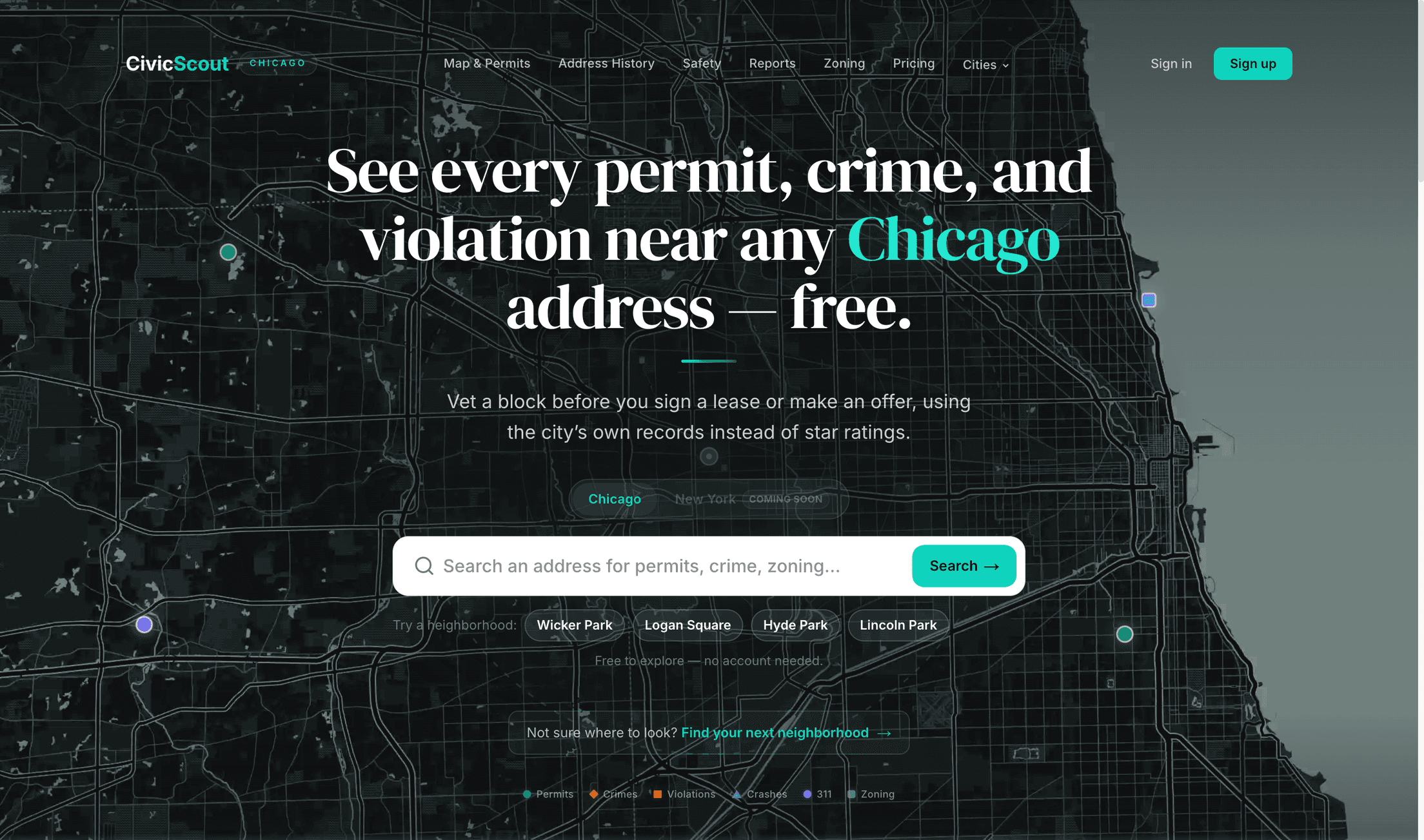 Screenshot of CivicScout