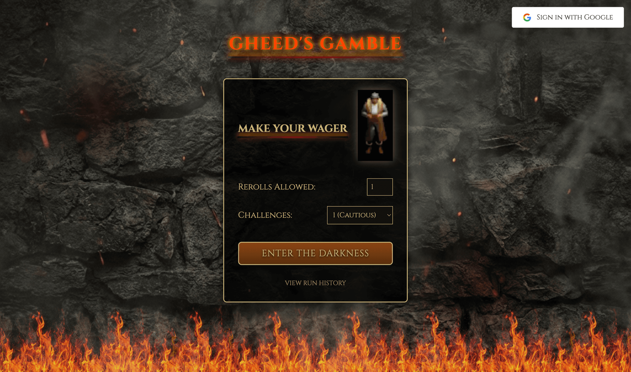 Screenshot of Gheed's Gamble